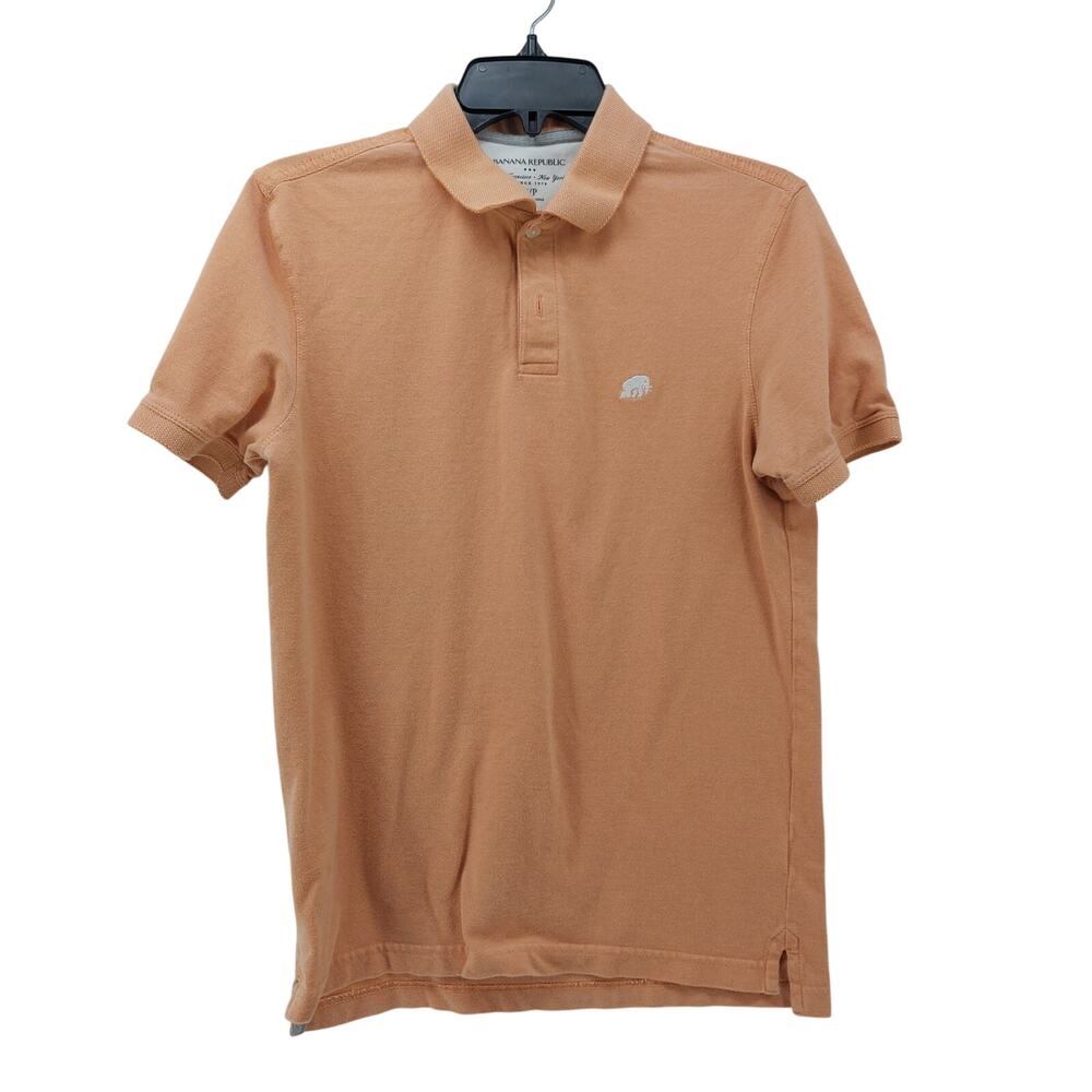 Banana Republic Orange Polo Shirt Mens Logo Mammoth Sz Small